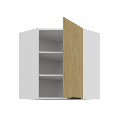 Szafka narożnik górny 60 cm CREMA dąb cremona / biały mat 60x60 GN-72 1F 45